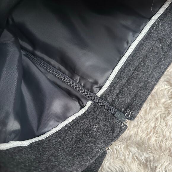 Vintage Y2K Gap Sz 2 European Fit Italian Wool Felted Mini Skirt Gray - Picture 5 of 8